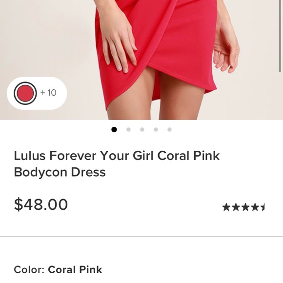 COPY - Lulu’s Forever Your Girl coral pink bodycon mini dress, size small EUC - Picture 3 of 7